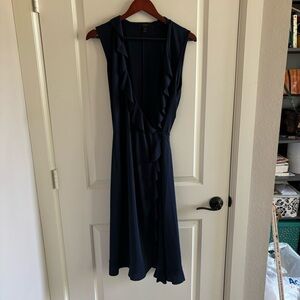 J. Crew Navy Wrap Dress Size TXL EUC